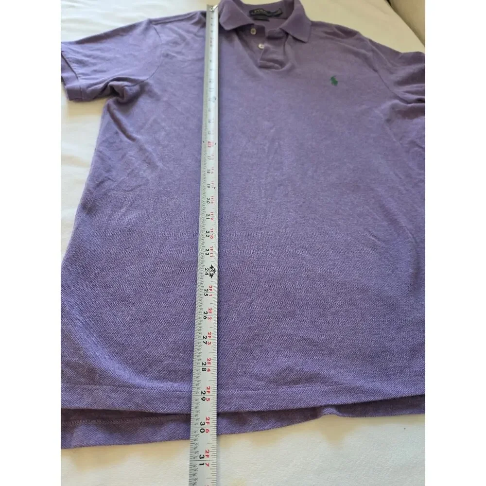 Polo Ralph Lauren Men's Large Purple Green Pony Short Sleeve Polo Preppy Golf